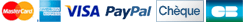 Mastercard, AMEX, VISA, PayPal, Ch&egrave;que, Card Bancaire